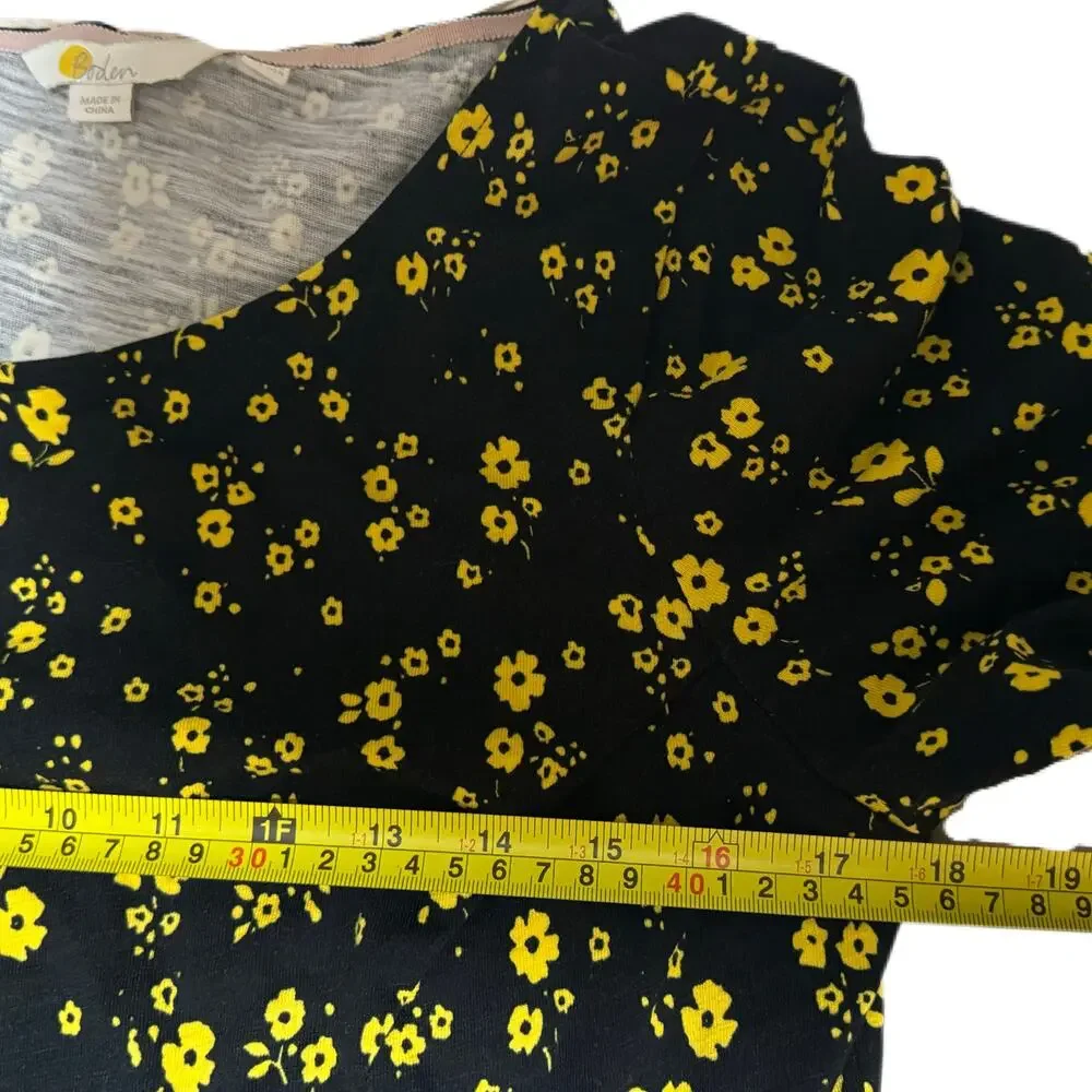 Boden Penny Floral Print Jersey Dress Pockets Quarter Sleeve Fairy Grunge Sz 10 - Picture 5 of 8